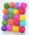 Rattan Multi Coloured Cane Wicker Balls  - fairy lights